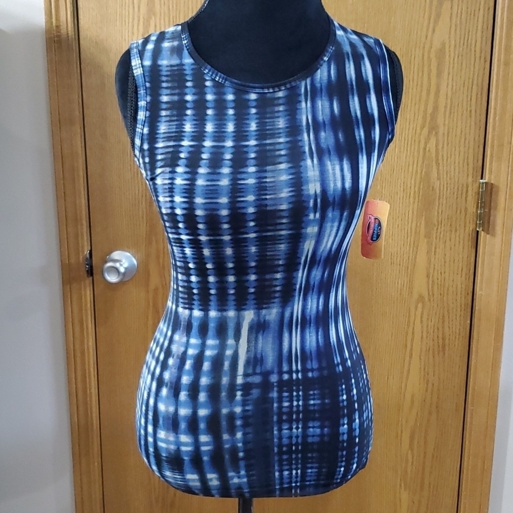 2oh Threads sheer sleeveless top pretty blue